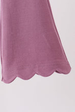 Dusty mauve scalloped bell pants