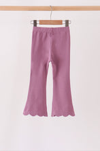 Dusty mauve scalloped bell pants