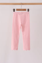 Pink scalloped leggings