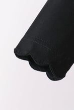 Black scallped zipper active set
