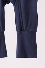 Navy zipper bamboo romper
