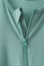 Sage zipper bamboo anti-slip romper
