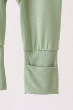 Green zipper bamboo romper