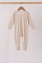 Beige zipper bamboo anti-slip romper