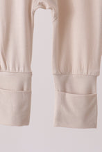 Beige zipper bamboo romper