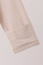 Beige zipper bamboo romper