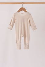 Beige zipper bamboo romper