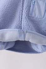 Blue fleece zipper jacket