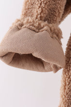 Beige fleece zipper jacket