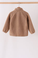Beige fleece zipper jacket