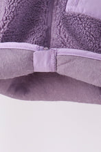 Purple fleece zipper jacket