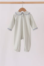 Sage turkey embroidery romper