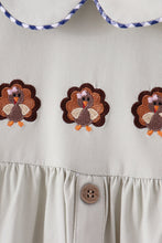 Sage turkey embroidery dress