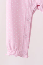Pink christmas tree gingerbread embroidery romper