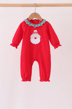 Red christmas santa embroidery ruffle romper - ARIA KIDS