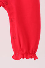 Red christmas santa embroidery ruffle romper - ARIA KIDS