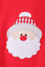 Red christmas santa embroidery ruffle romper - ARIA KIDS