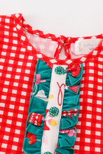 Platinum Red christmas plaid ruffle dress - ARIA KIDS
