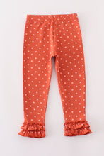 Platinum rust dot ruffle girl pants - ARIA KIDS