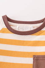 Platinum brown stripe pocket boy top - ARIA KIDS