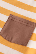 Platinum brown stripe pocket boy top - ARIA KIDS