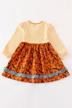 Platinum Yellow halloween print stripe dress - ARIA KIDS