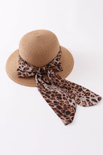 Leopard silk ribbon straw hat mommy&me