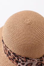Leopard silk ribbon straw hat mommy&me