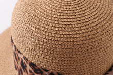 Leopard silk ribbon straw hat mommy&me