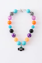 Blue halloween spider bubble chunky necklace - ARIA KIDS