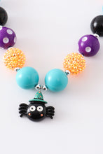 Blue halloween spider bubble chunky necklace - ARIA KIDS