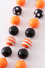 Orange halloween cat bubble chunky necklace