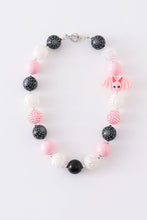 Pink halloween bat bubble chunky necklace