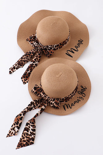 Leopard straw hat mommy & me