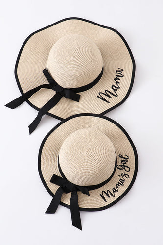 Beige straw hat mommy & me - ARIA KIDS