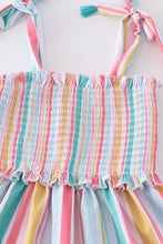 Multicolored stripe tassel smocked dress - ARIA KIDS