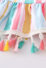 Multicolored stripe tassel smocked dress - ARIA KIDS