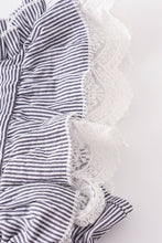 grey stripe lace ruffle dress - ARIA KIDS