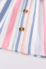 Blue stripe buttons strap dress - ARIA KIDS
