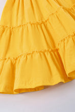 Yellow smocked ruffle tiered dress - ARIA KIDS