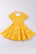 Yellow smocked ruffle tiered dress - ARIA KIDS