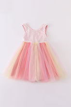 Pink sequins girl tutu dress