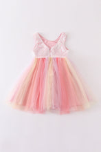 Pink sequins girl tutu dress