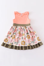 Coral floral print ruffle pocket dress - ARIA KIDS