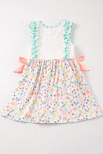 Green camper applique ruffle pocket dress