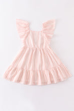 Orange stripe ruffle tiered girl dress - ARIA KIDS