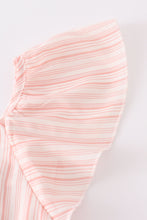 Orange stripe ruffle tiered girl dress - ARIA KIDS
