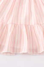Orange stripe ruffle tiered girl dress - ARIA KIDS