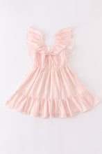Orange stripe ruffle tiered girl dress - ARIA KIDS