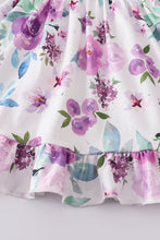 Purple floral print pocket dress - ARIA KIDS